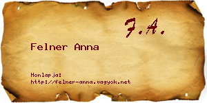 Felner Anna névjegykártya